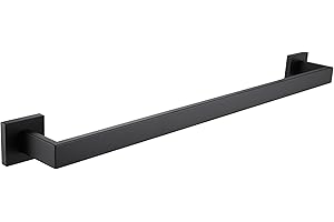 LANC 24” Bath Towel Bar for Bathroom Wall Mounted, Matte Black Square Towel Rack Hanger 24-Inche SUS304 Stainless Steel Showe