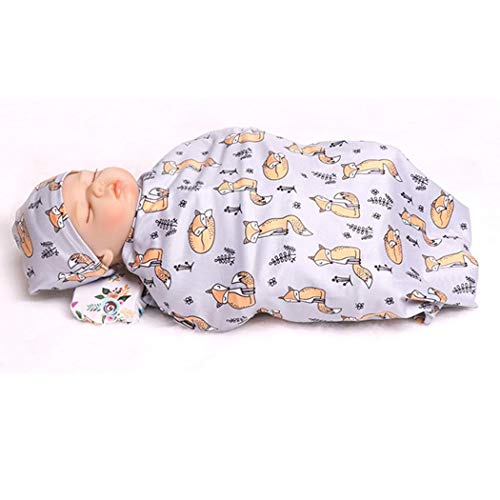 DREAMVAN Newborn Baby Toddler Swaddle Wrap Sleeping Bag Cap Headband Set Gifts Blankets & Swaddling
