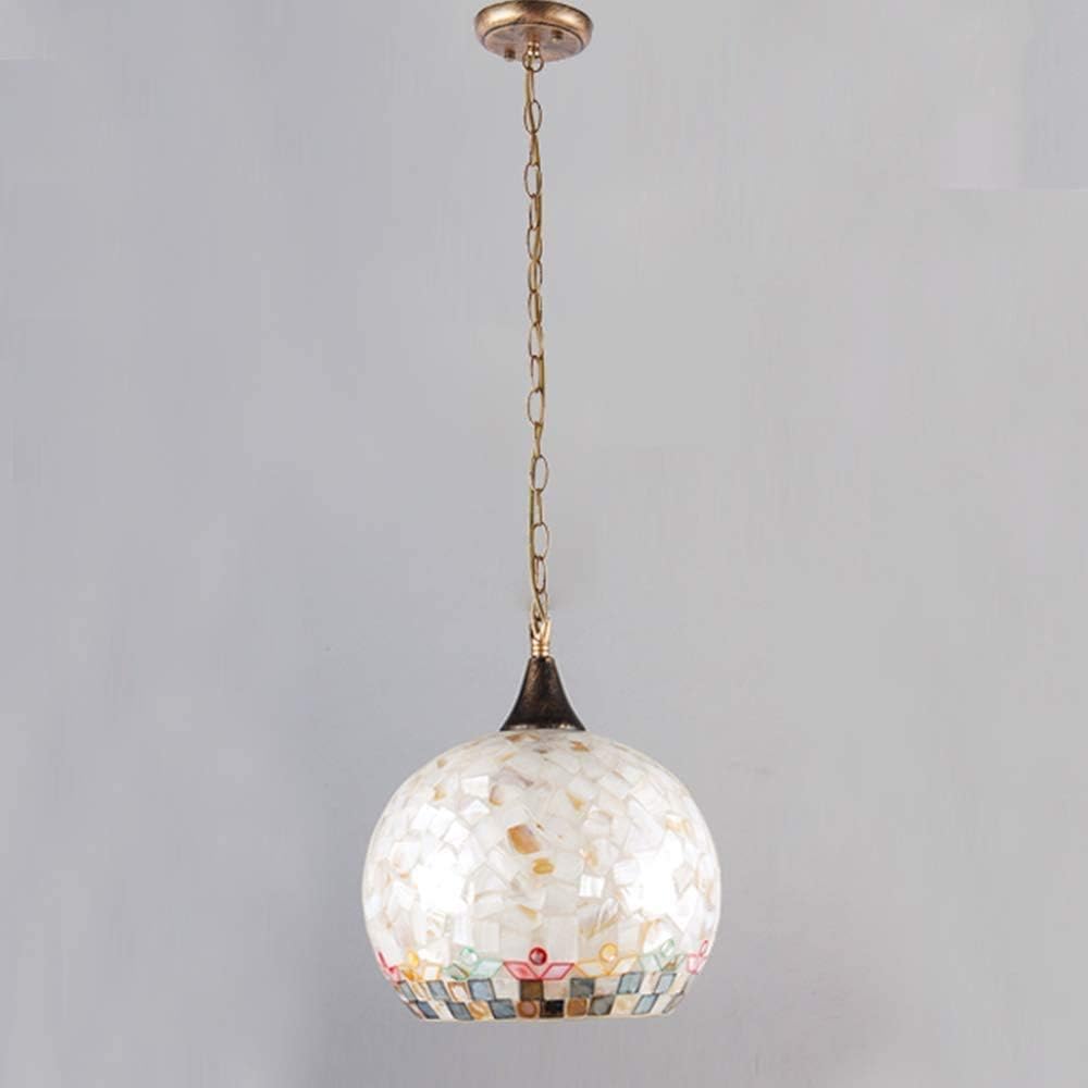 Mosaic Pendant Light with Stained Glass Shade, HeightAdjustable Pendant Lamp, for Kitchen