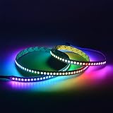Mokungit 3.2ft/1m APA102-C 144 LEDs 5050 RGB Individually Addressable RGB Full Color Magic LED Strip DC5V (White PCB Non-waterproof IP20)