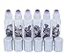 Natural Gemstone Roller Ball Bottles 6 Pack 10ml Essential Oils Roller Bottles With Crystal Chips Inside Clear Glass Roll On Bottles Perfume Cosmetic Sample Bottles Silver Cap (Amethyst)