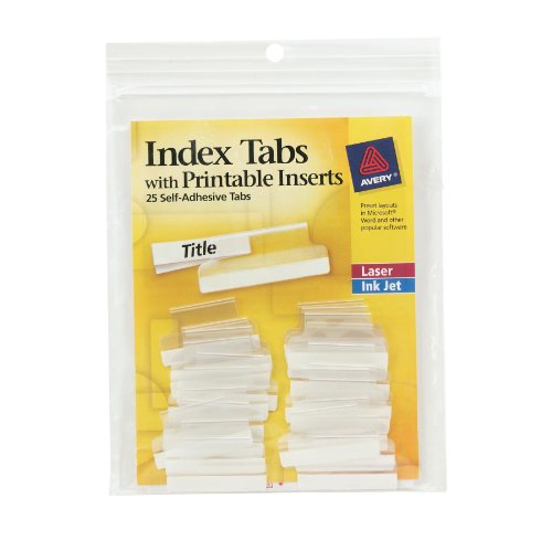 UPC 072782162214, Avery Index Tabs with Printable Inserts, 1-Inch, 25 Tabs (16221)