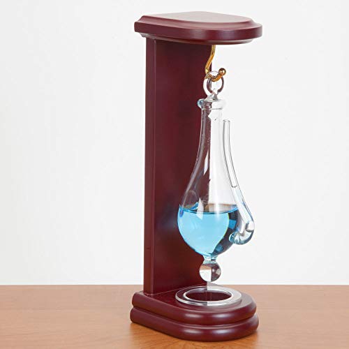 Bits and Pieces Desktop Weather Glass Liquid Barometer Classic Home