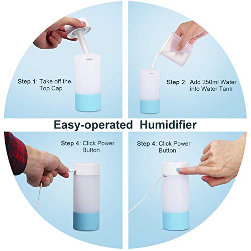 image for Sbogie Ultrasonic Cool Mist Humidifier, 250 mL USB Personal Portable H