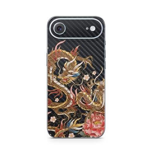 Carbon Fiber Phone Skin Compatible with Apple iPhone Air - Stitch Dragons - Pre…