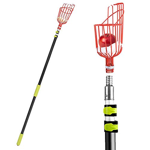 Ohuhu Fruit Picker Tool, 13-Foot Fruit Picker with Light-Weight Aluminum Telescoping Pole, Fruit Picking Equipment for Getting Fruits