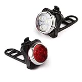 Mestart Rechargeable 3 LED Bike Light Set Bicycle Headlight and Taillight Combination