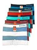 Knocker Men's 6-Pack Seamless Boxer Brief Athletic Compression Workout Underwear OS Block Stripes