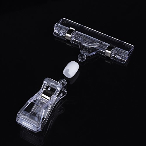Outus Plastic Rotatable Sign Clips Merchandise Sign Clip Display Clip Holder Stand, Clear (25 Pack, 8 cm Wide)