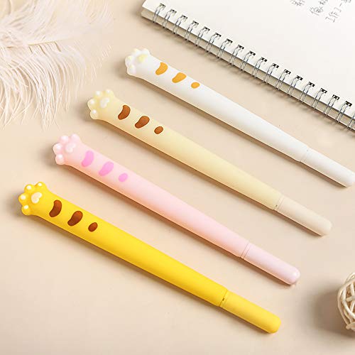0.5mm Gel Ink Pens, Doraking Cute Cartoon Cat Paw Refillable Gel Ink Pens, Black Ink Pen for Writing, Bullet Journaling and Note with Box (Cat Pads, 4PCS/Box)