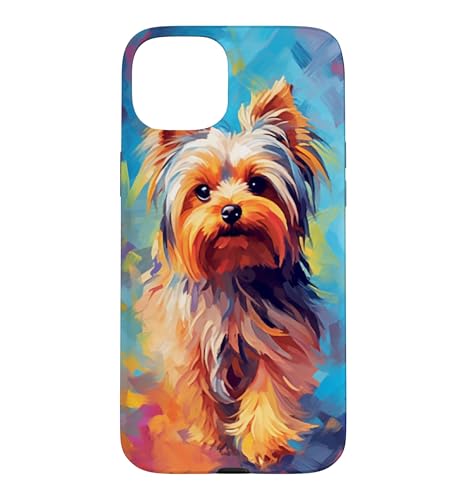 Colorful Splash Art Yorkshire Terrier Portrait Yorkie Lover Case for iPhone 15…