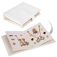 Novadeal PU Leather Book Style Jewellery Box Ear Studs Earrings Storage Organiser Case - New Beige