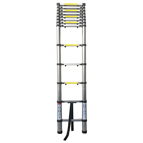 TOTALPACK Aluminum 14.5ft Telescoping Ladder With Safety Blockers & Carry Bag – Foldable Lightweight Step Ladder With Finger Protectors & Rubber Non-Slip Pads, Perfect For Professional & Home Projects - Thumbnail 4