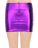 Appcome Women's Shiny Metallic Liquid Wet Look Short Mini Skirt