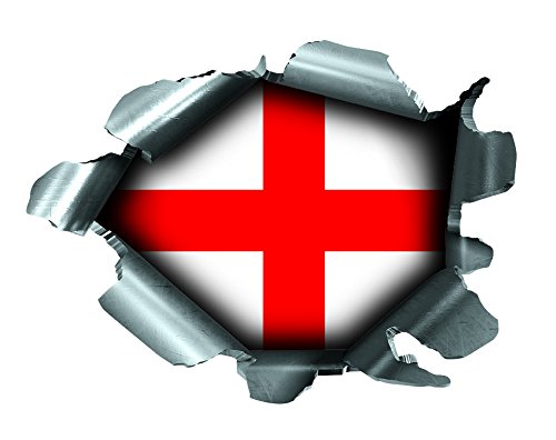 Speed Demons Pride Burst RIP Torn Tear Sticker Graphic SELF Adhesive for Any Surface Including LAPTOPS and Cars - England English Flag Football Rugby