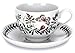 Portmeirion 60820AZ Botanical Garden Tea Cup and Saucer, Set of 6 Assorted Motifs, set, Blue, White