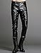 Idopy Men`s Rock Punk Patchwork Leather Pants
