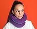 BCOZZY Travel Neck Pillow for Airplane– Patented Double Support for Head, Neck, and Chin. Best for Long Flights, Plane Sleeping, and Car Rides. Adjustable Size. Washable. Carry Bag. Large, Purple