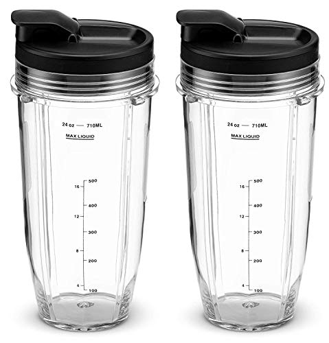 Nutri Ninja 24 oz. Tritan Cups with Sip & Seal Lids. Compatible with BL480, BL490, BL640, BL680 Auto IQ Series Blenders (Pack of 2) - Thumbnail 6