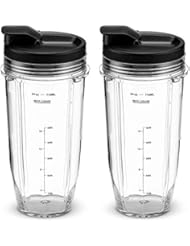 Nutri Ninja 24 oz. Tritan Cups with Sip & Seal Lids. Compatible with BL480, BL490, BL640, BL680 Auto IQ Series Blenders (Pack of 2)