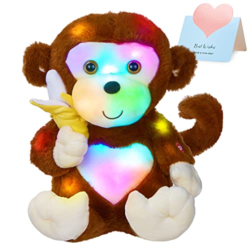 Bstaofy Light up Monkey Stuffed Animal Creative Glow Soft Plush Toys