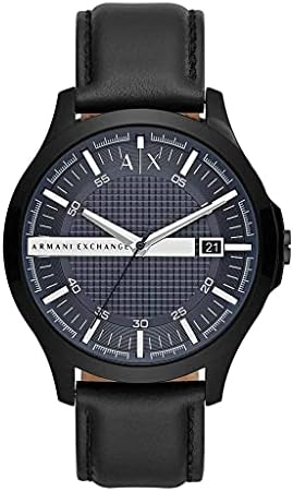 سعر ساعة جلد مقاومة للماء دائرية انالوج بعقارب للرجال من ارماني اكسجينج ...