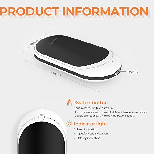 OCOOPA Hand Warmers Portable, 1Pack 5200mAh Rechargeable Hand Warmer