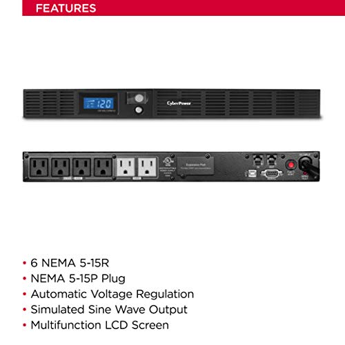2 CyberPower+OR700LCDRM1U+System+Outlets+Rackmount