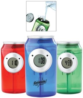 Water Powered Clock in Can Shape, Blue No Batteries Required Just add water