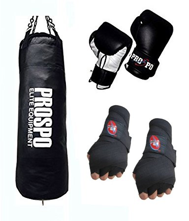 punching bag and gloves