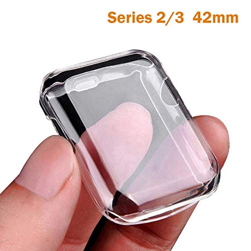Apple Watch 3/2 Case, ZAOX iWatch TPU Screen Protector All-Around Protective 0.3mm HD Clear Ultra-Thin Cover for Apple Watch Series 3, Series 2 (42mm) (Clear)