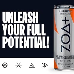 ZOA+ Pre-Workout Sugar-Free Energy Drink, Orange