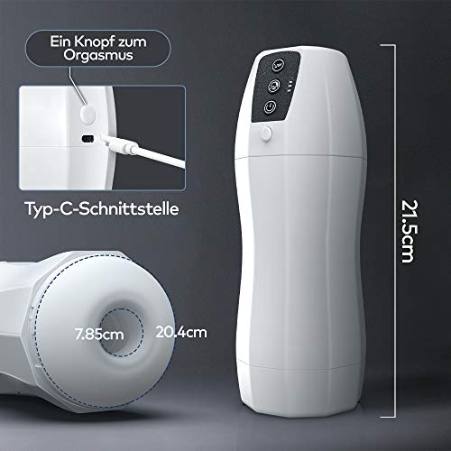 Elektrischer masturbator cup Oral sexspielzeug mit Drücken-Saugen Modi und Ein Klick zum Orgasmus Männer sexspielzeug Eichel und Penis masturbieren, Sexspielzeug für männer 3D silikone Liner Moruioy