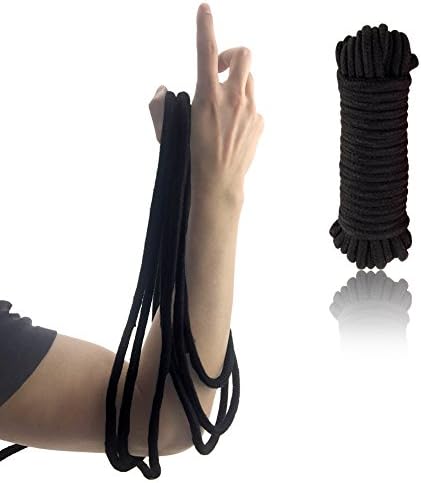 Soft Cotton SM Rope 32 Feet(10M) Multifunctional Natural Durable Long Strap 8mm Thickness (Black)