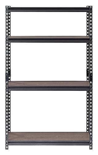 UPC 017567123189, Muscle Rack UR361860PB4-WGB Steel Shelving in Silver Vein with Painted Board, 72&quot; Height, 36&quot; width, 18&quot; Length,