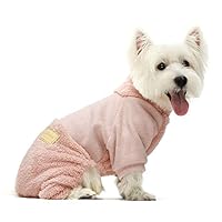 Fitwarm Turtleneck Knitted Dog Clothes Winter Outfits Pet Jumpsuits Cat Sweaters Pink Large