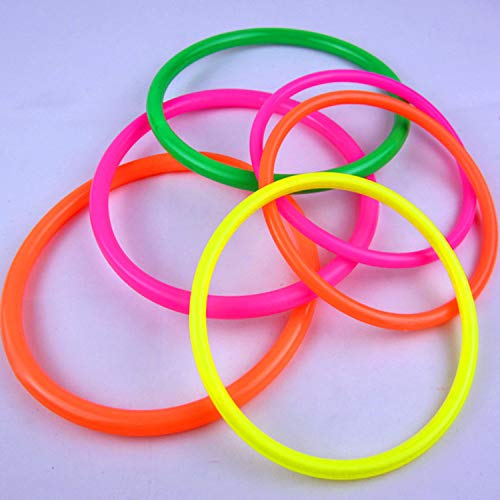 Kids Toy, Ring Toss 16pcs Carnival Combo Set 10pcs Ring Toss Rings with 6pcs Plastic Cone for Children Kids Party Game Toys - Thumbnail 4