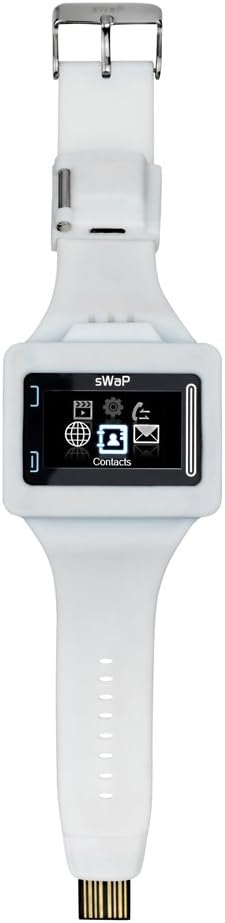 sWaP REBEL Colourful Lightweight, Water Resistant Sim Free Mobile Phone Watch - White
