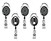 Retractable Badge Holder Translucent Carabiner Reel Clip On ID Card Holders Pack of 5