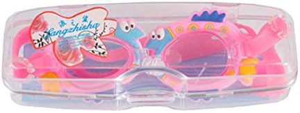 Lovely Waterproof Kids Cartoon Swimming Goggles Adjustable (Pink)