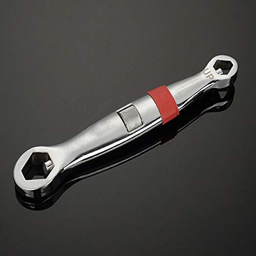 Adjustable Wrench Offset Ring Wrench 23 in 1 Multi-Function Universal Metric Imperial Spanner (Inch 5/32-3/4, Metric 4mm-19mm)