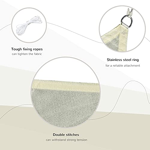 Outsunny Sonnensegel Sonnendach Sonnenschutz Rechtecke HDPE Cremeweiß 3 x 4 m – Bild 5
