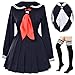 Classic Japanese School Girls Sailor Dress Shirts Uniform Anime Cosplay Costumes with Socks Set(Black)(XS = Asia S)(SSF08BK)