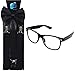 Enimay Suspender Bowtie Nerd Clear Glasses Nerd Costume Halloween (Black 1)