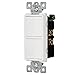 ENERLITES Double Paddle Rocker Decorator Switch, Ground Terminal, Clamp-Type Back Insert Wiring, Copper Wires Only, Single Pole, Residential/Commercial Grade, 15A 120-277VAC, 62834-W, White