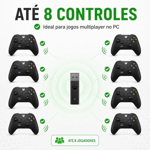 Adaptador de Controle para X Box para ate 8 Controles Windows com nota fiscal