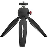 Manfrotto MTPIXIMII-B, PIXI Mini Tripod with Handgrip for Compact System Cameras, for DSLR, Mirrorless, Video, Made in Italy,