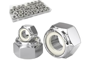 Hmevsafinect 15 Pack 3/8"-16 Inch Locknuts,304 (A2-70) Stainless Steel Nylon Insert Lock Nuts,Standard Inch Thread Nylock Nut