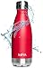 MIRA Stainless Steel Vacuum Insulated Water Bottle | Leak-Proof Double Walled Cola Shape Bottle | Keeps Drinks Cold for 24 Hours & Hot for 12 Hours (Ruby Red, 12 oz)
