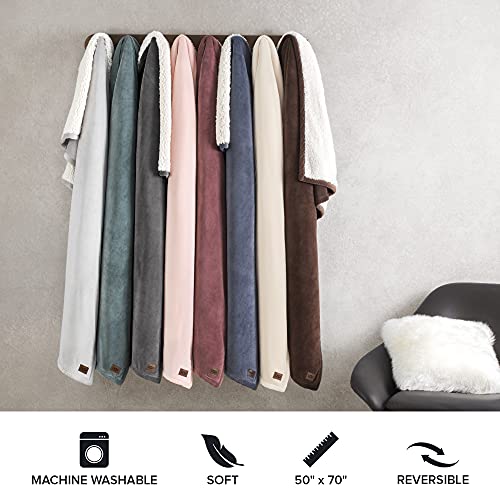 UGG Bliss Sherpa Throw Blanket Plush Oversized Reversible Accent